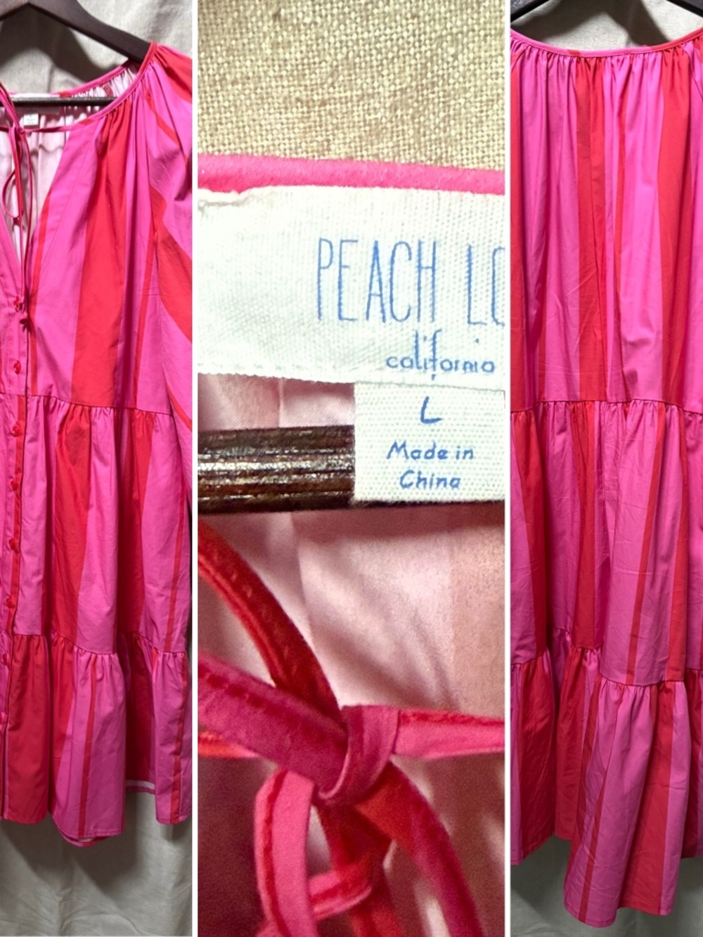 NWOT Peach Love Boutique Midi Dress (L)